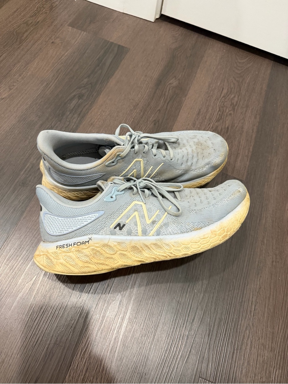 New Balance Men’s  Fresh Foam Running Shoes - Light Gray/Yellow